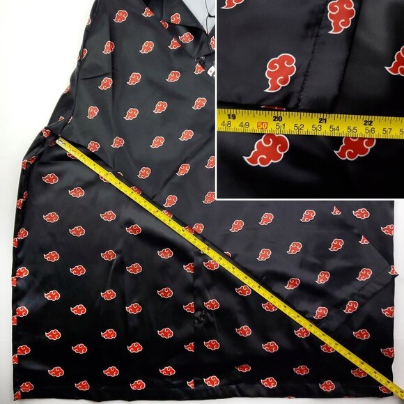 Naruto Hypland Akatsuki Shirt Silky Feel Anime Button Up Top Men's XL NWT - Picture 8 of 10
